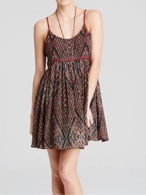 Free People Black and Red Midi Dress